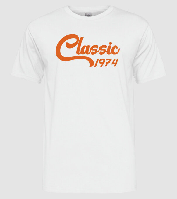 1974 Classic model alb pe tricou