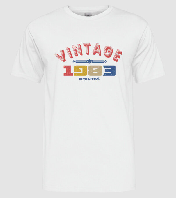 1983 Ediție limitată model alb pe tricou
