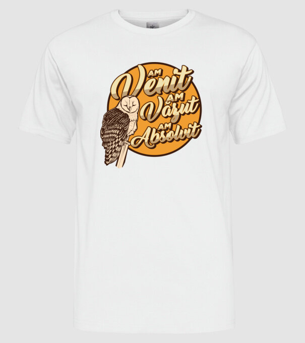 Absolvire model alb pe tricou