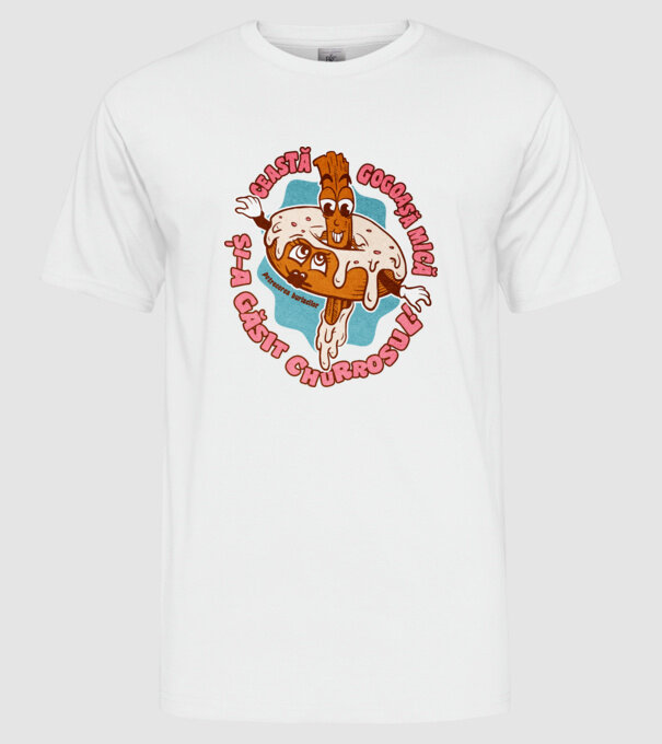 această gogoașă mică și-a găsit churrosul model alb pe tricou