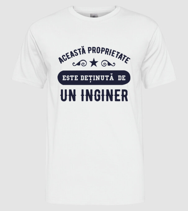 Această proprietate este deținută de un inginer model alb pe tricou