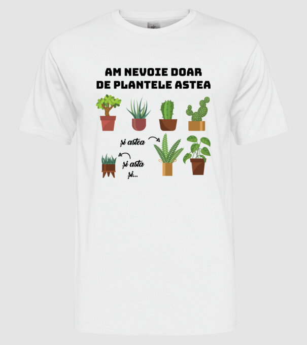 am nevoie doar de plantele astea model alb pe tricou
