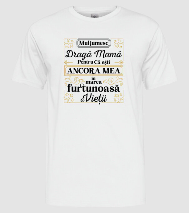 Ancora mea model alb pe tricou