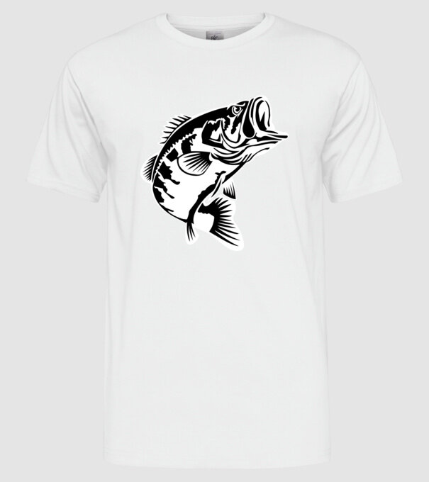 AngryFish model alb pe tricou