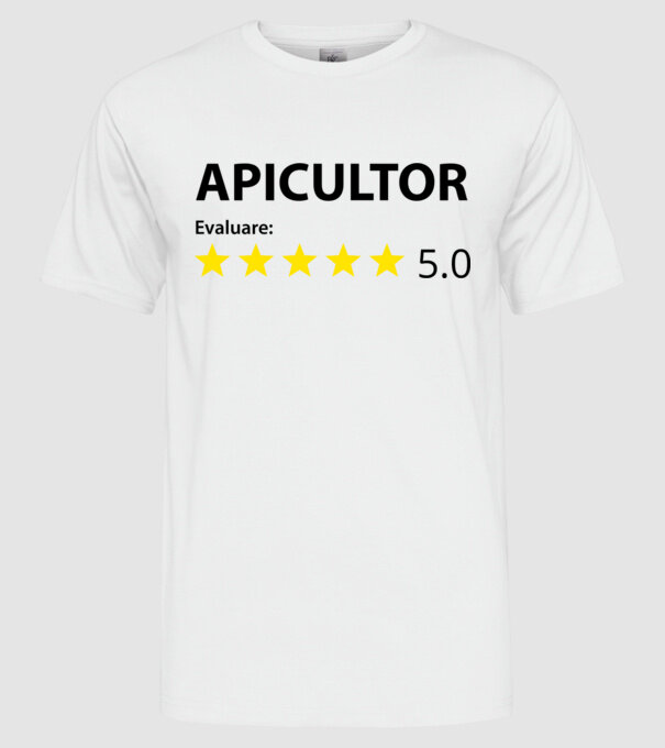 Evaluare :APICULTOR model alb pe tricou