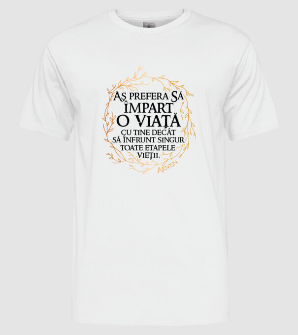 Arwen model alb pe tricou