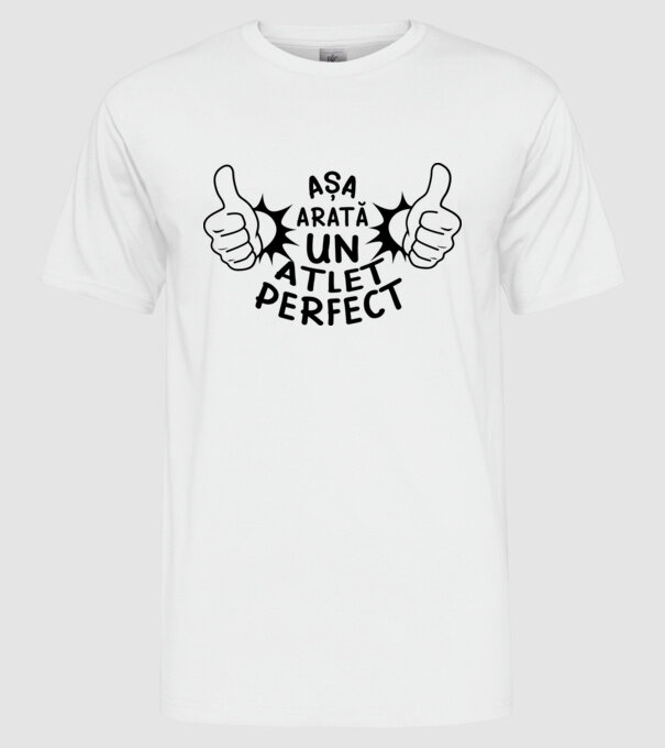 Așa arată un ATLET perfect model alb pe tricou