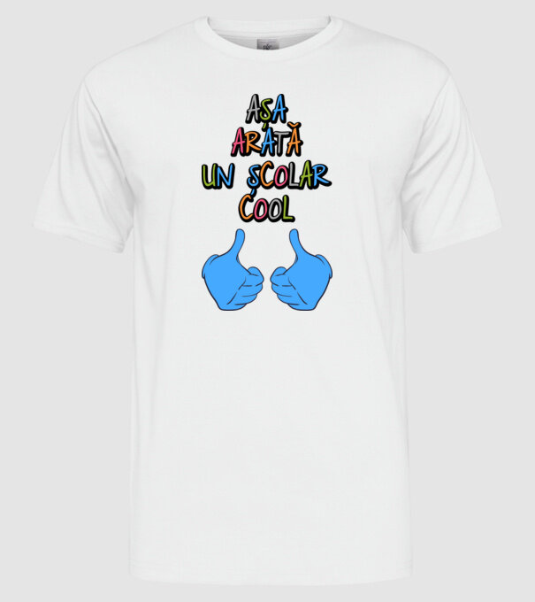 așa arată un școlar cool model alb pe tricou