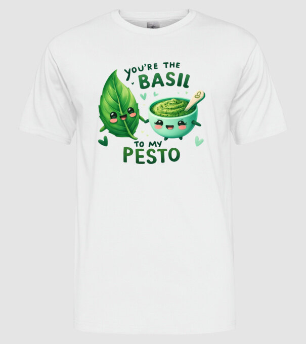 Basil to my Pesto model alb pe tricou