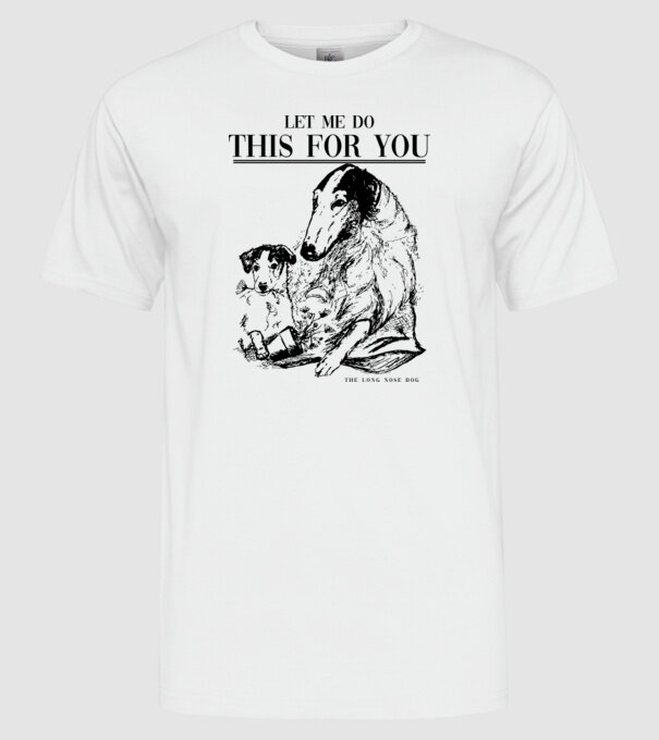 BORZOI Elagant model alb pe tricou