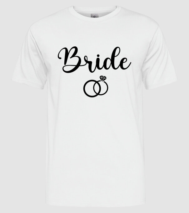 Bride model alb pe tricou