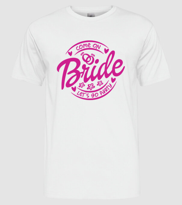 Bride Barbie lets go party model alb pe tricou