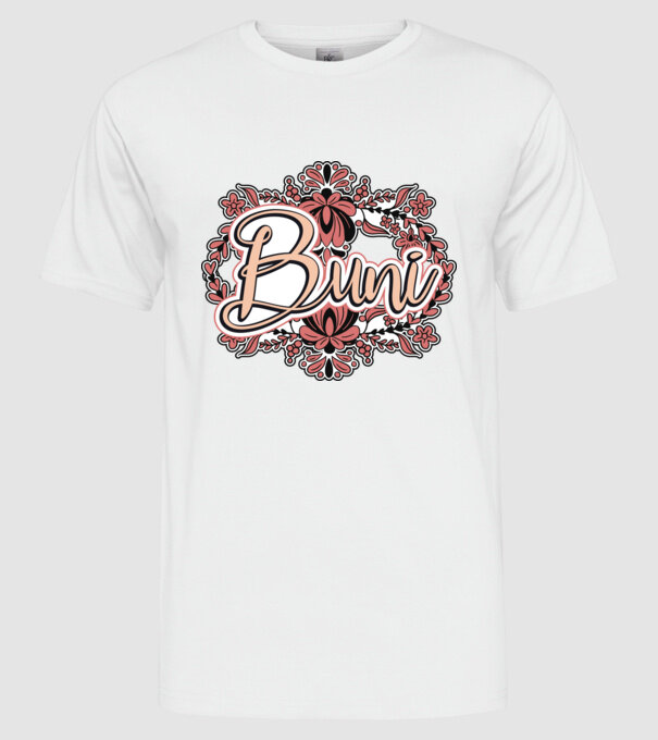 Buni model alb pe tricou