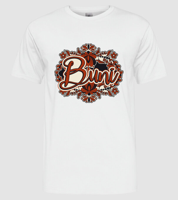 Buni model alb pe tricou