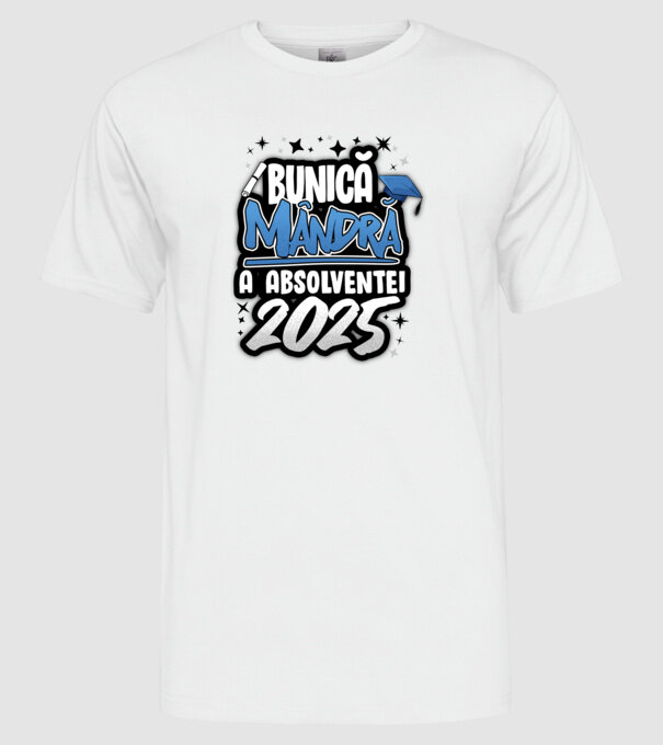Bunică MÂNDRĂ a absolventei model alb pe tricou