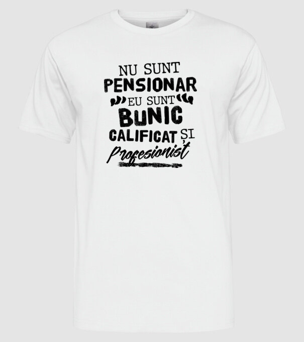 Bunicul profesionist model alb pe tricou