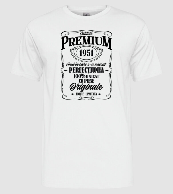 calitate premium -1951 - anul în care s-a născut - perfecțiunea - 100% unicat, cu piese originale, ediție limitată model alb pe tricou