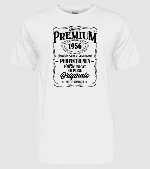 calitate premium -1956 - anul în care s-a născut - perfecțiunea - 100% unicat, cu piese originale, ediție limitată model alb pe tricou