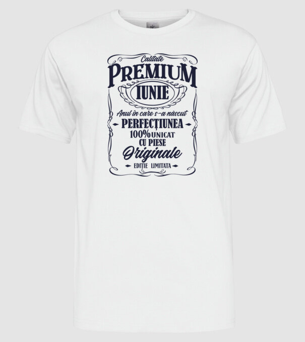 calitate premium -iunie- anul în care s-a născut - perfecțiunea - 100% unicat, cu piese originale, ediție limitată model alb pe tricou