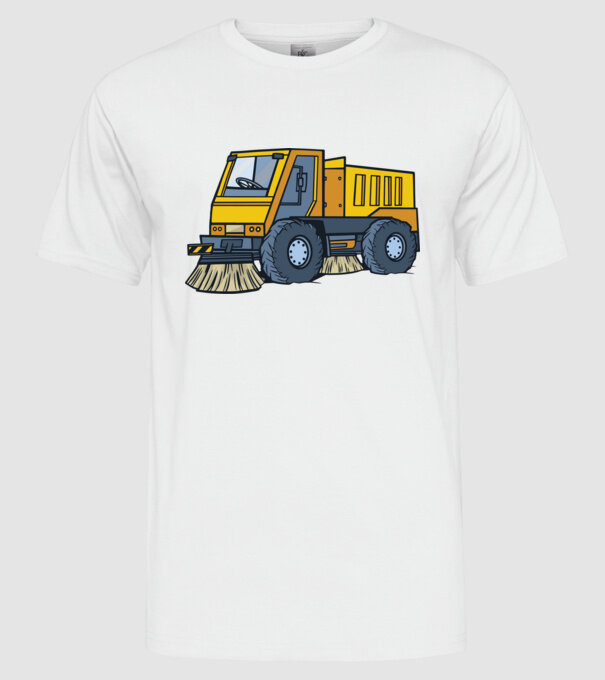 Camioane model alb pe tricou