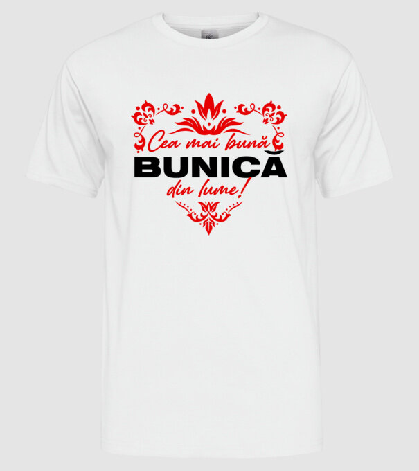 Cea mai bună bunică din lume model alb pe tricou
