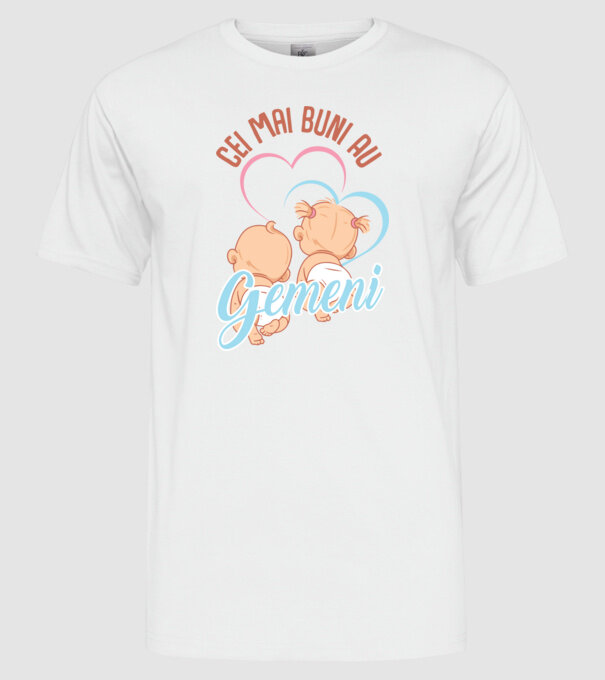 Cei mai buni au gemeni model alb pe tricou