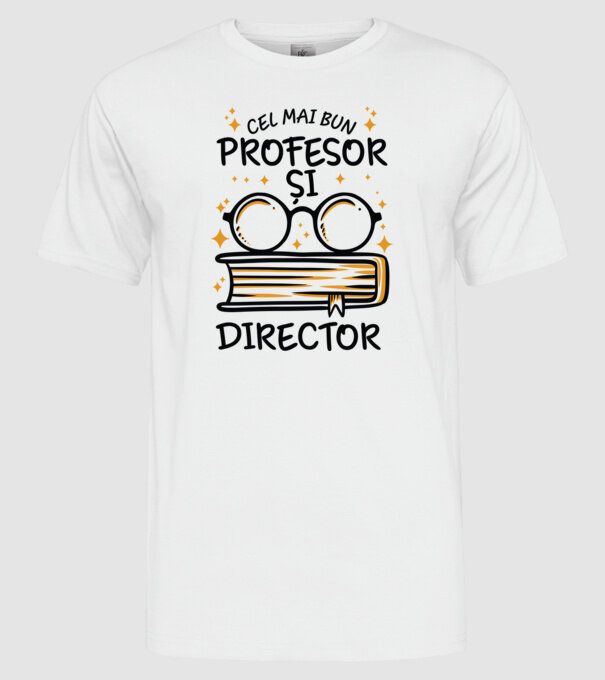 Cel mai profesor director model alb pe tricou