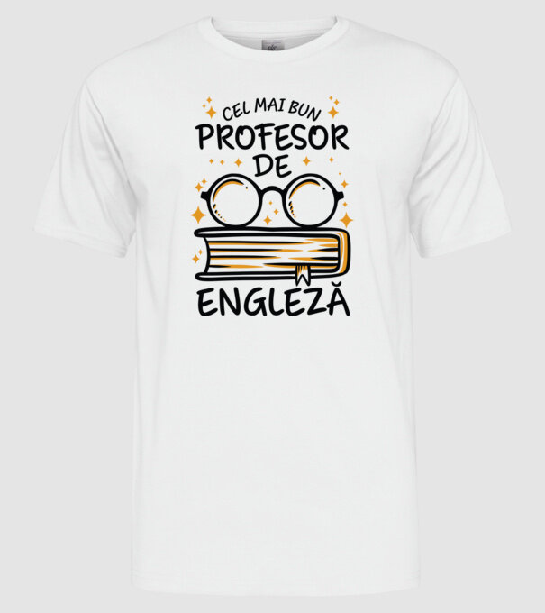 Cel mai profesor engleză model alb pe tricou