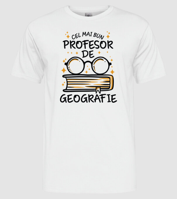 Cel mai profesor geografie model alb pe tricou