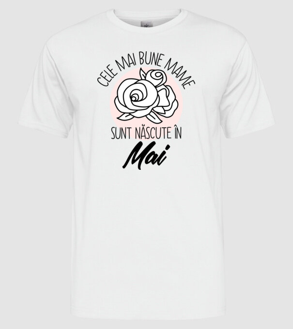 Cele mai bune mame sunt născute în Mai model alb pe tricou