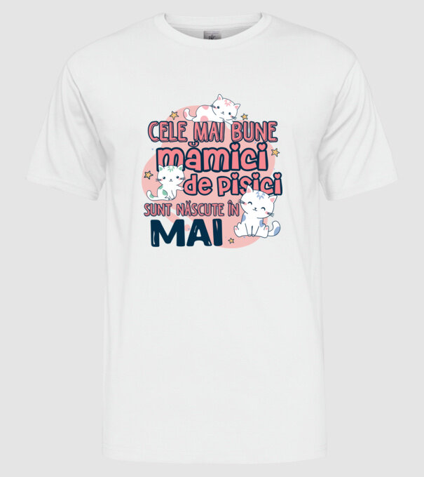 Cele mai bune mămici de pisici Mai model alb pe tricou