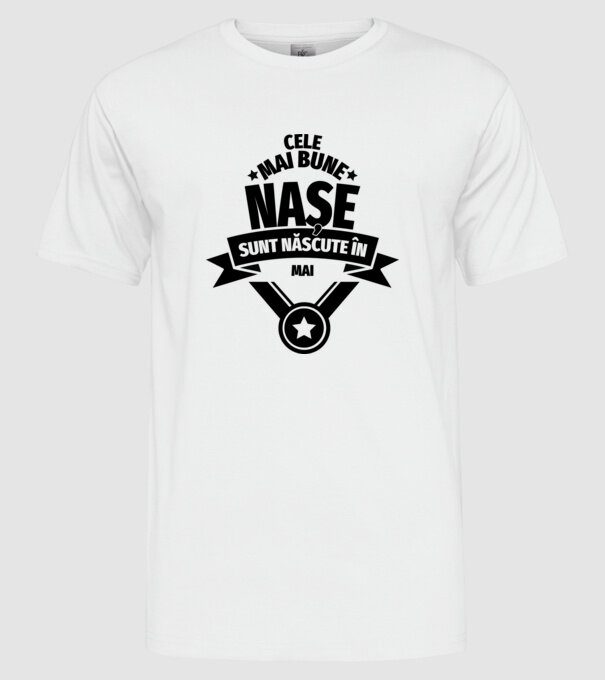 Cele mai bune nașe sunt născute în mai. model alb pe tricou
