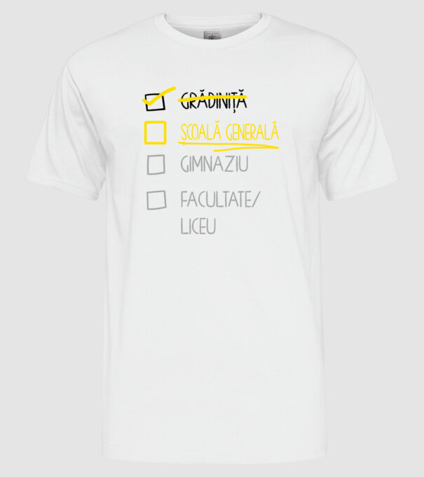 Cheklist educație - grădiniță alb model alb pe tricou