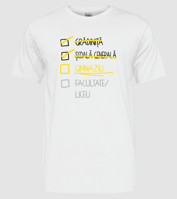 Cheklist educație - Școala primară alb model alb pe tricou