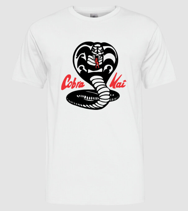 cobra kai classic logo model alb pe tricou