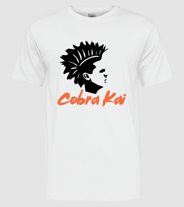 cobra kai punk model alb pe tricou