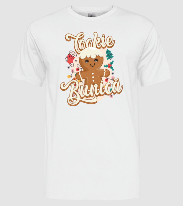 Cookie bunică model alb pe tricou