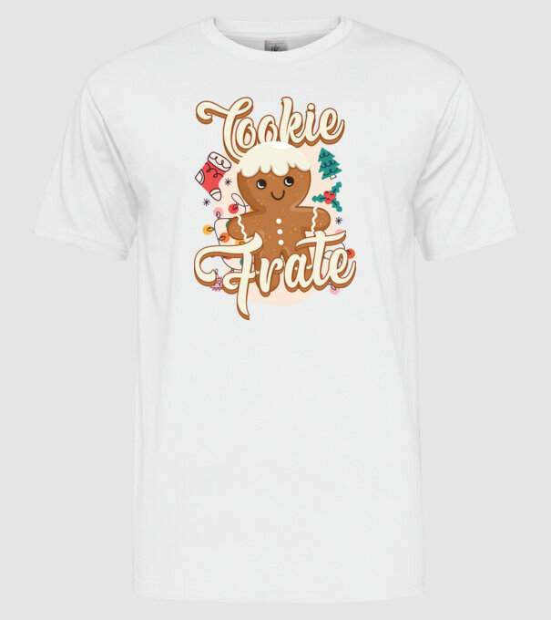 Cookie frate model alb pe tricou