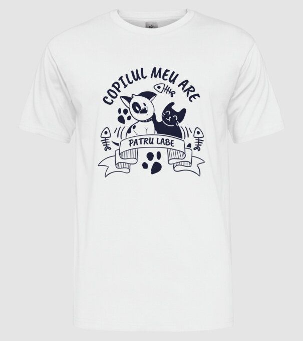 Copilul meu are patru labe model alb pe tricou