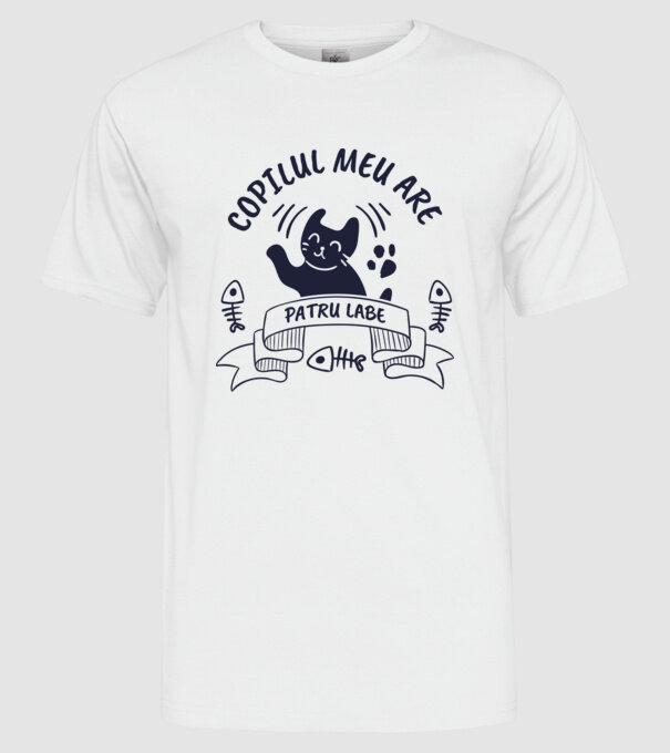 Copilul meu are patru labe model alb pe tricou