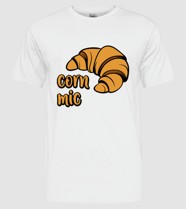 corn mic model alb pe tricou