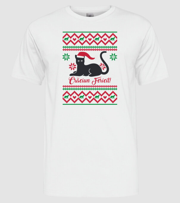 crăciun fericit model alb pe tricou
