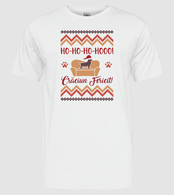 un Crăciun ho-ho-hoo-hoo fericit! model alb pe tricou
