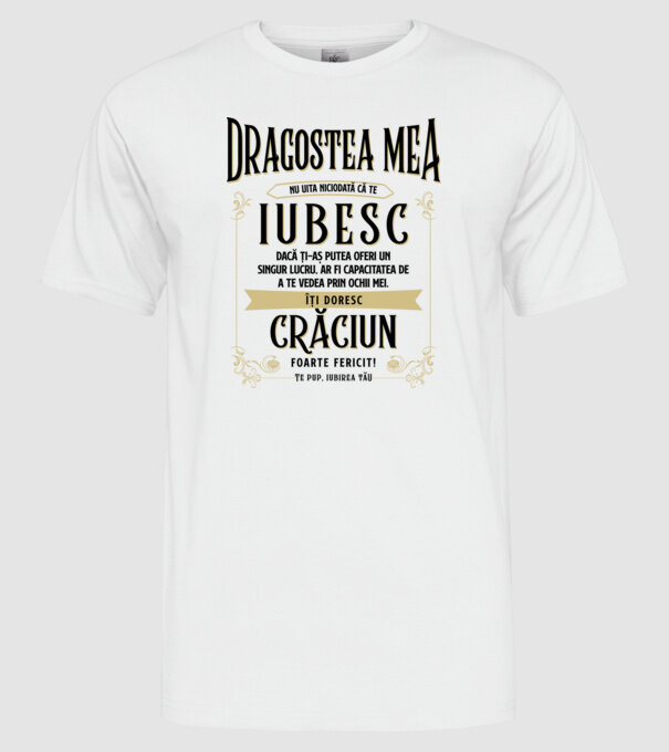 Dragostea mea model alb pe tricou