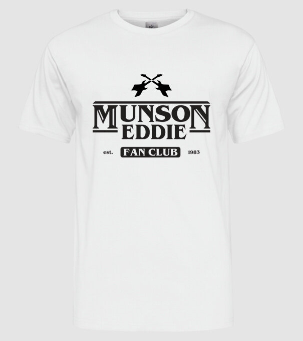 eddie munson fan club model alb pe tricou