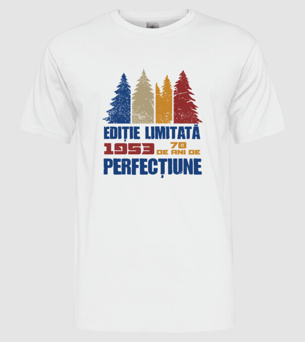 Ediție limitată 1953 - 70 de ani de perfecțiune model alb pe tricou