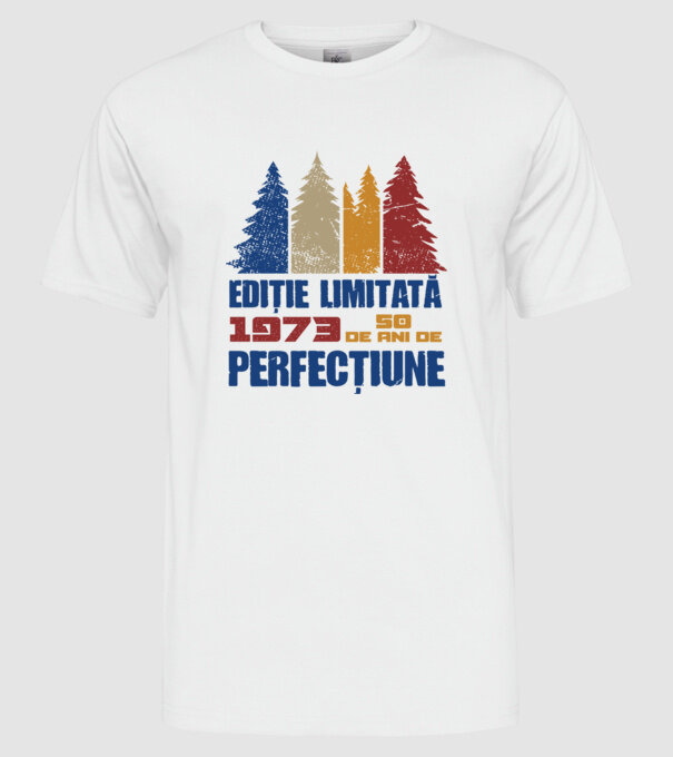 Ediție limitată 1973 - 50 de ani de perfecțiune model alb pe tricou