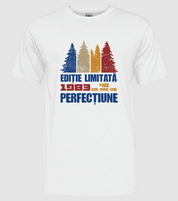 Ediție limitată 1983 - 40 de ani de perfecțiune model alb pe tricou