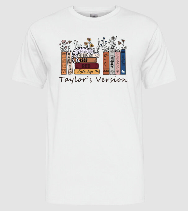 Eras tour books color cat model alb pe tricou