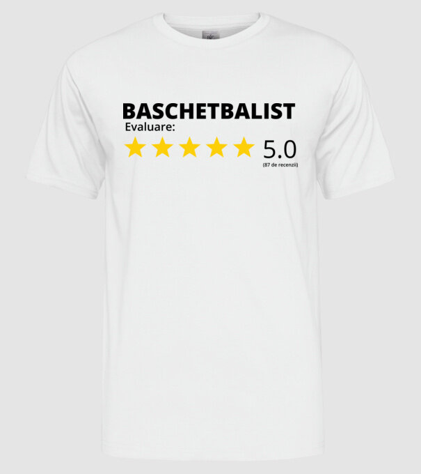 Evaluare 5 BASCHETBALIST model alb pe tricou